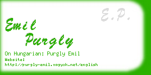 emil purgly business card